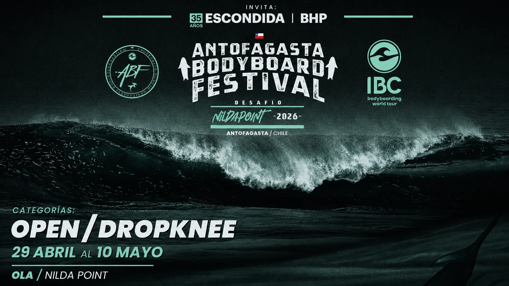 Mundial de Bodyboard 2026: la élite del planeta toma Nilda Point